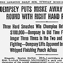 Jack Dempsey vs. Billy Miske Fight Newspaper